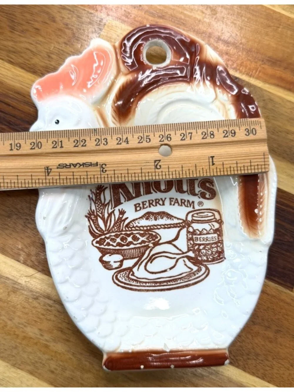 Vintage Knott's Berry Farm Ceramic Rooster Spoon Rest/wall plaque